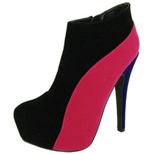 Qupid Task-15 Colorblock Platform Bootie