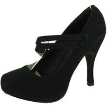 Qupid Trench-26 Mary Jane Almond Toe Pump