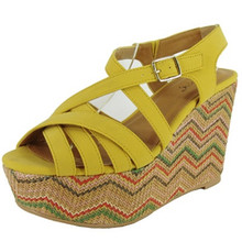 Qupid Expose-13 Strappy Open Toe Wedge