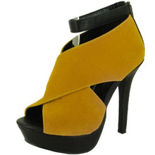 Qupid Gaze-294 Criss Cross Ankle Strap Platform Heel
