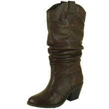 Qupid Muse-01 Western Cowboy Slouchy Knee High Boot
