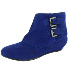Qupid Nesha-85 Fold Over Cuff Wedge Bootie