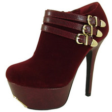 Qupid Psyche-41A Buckle Round Toe Platform Bootie