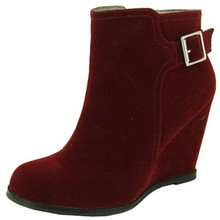 Qupid Noya-07 Round Toe Wedge Bootie