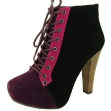 Qupid Puffin-38 Lace Up Ankle Boot