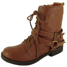 Qupid Press-43 Lace Up Combat Boot