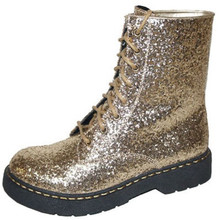 Qupid Source-03X Glitter Lace Up Military Bootie