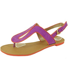 Qupid Athena-553A Teardrop Slingback Flat Sandal