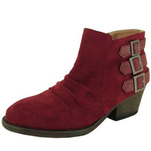 Qupid Trevor-01 Buckle Round Toe Bootie