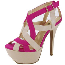 Qupid Koy-11 Two Tone Strappy Platform Sandal
