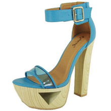 Qupid Lakie-10X Ankle Strap Cut Out Platform Sandal