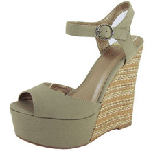 Qupid Lambert-01 Peep Toe Platform Wedge