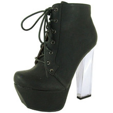 Qupid Monte-01x Lace Up Platform Bootie