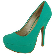 Qupid Onyx-01X Nubuck Round Toe Pump