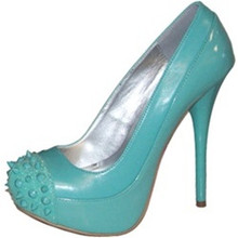 Qupid Neutral-284X Studded Spike Stiletto Pump