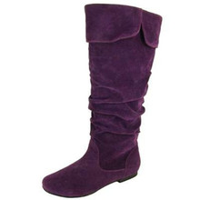 Qupid Neo-100XX Suede Slouchy Knee High Boot