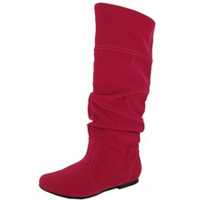 Qupid Neo-144 Velvet Slouchy Knee High Boot