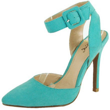 Qupid Potion-62 Pointy Toe Ankle Strap Pump