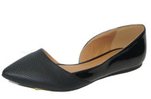 Qupid Pointer-29 Snake Pointy Toe Flat