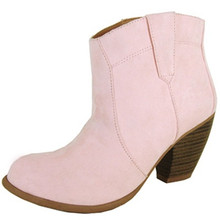 Qupid Priority-53 Round Toe Cowboy Ankle Bootie