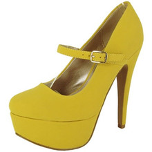 Qupid Penelope-126 Nubuck Mary Jane Pump