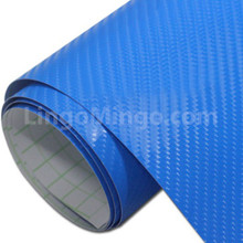 4D Blue Carbon Fiber Vehicle Vinyl Wrap Air Release