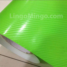 4D Green Carbon Fiber Vehicle Vinyl Wrap Air Release