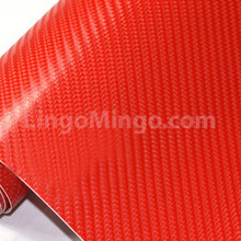4D Red Carbon Fiber Vehicle Vinyl Wrap Air Release