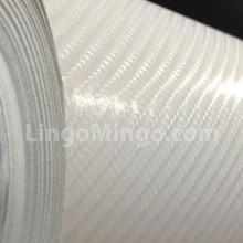 4D White Carbon Fiber Vehicle Vinyl Wrap Air Release