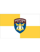 NEW LOGO FLAG Use this flag in your club room, church, parade or display. It is three feet by five feet with the brilliant colors of the Adventurer logo. The outdoor flag does not have the burgundy fringe.

Flag Size 2X3

Pole not included
