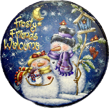 Frosty Friends Welcome Stepping Stone by Holly Hanley