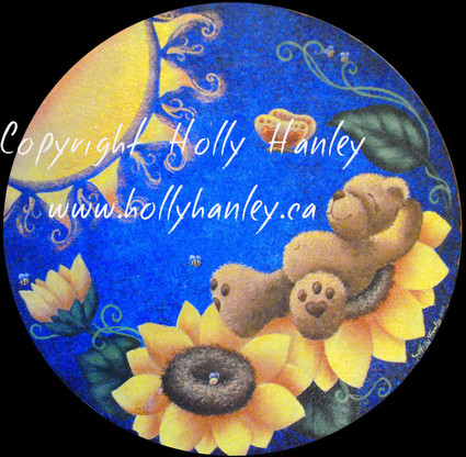 Sunflower Bear Stepping Stone by Holly Hanley