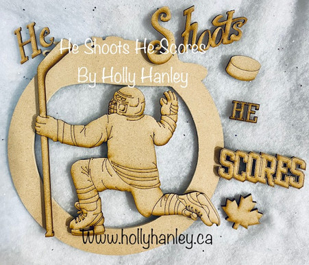 He Shoots He Scores Ornament Cut Out Designed by Holly Hanley 