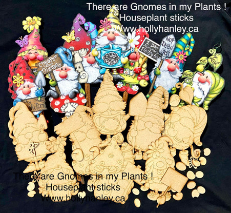 There are Gnomes in my Plants!  Houseplant sticks designed by Holly Hanley
Copyright 2022.  All rights reserved.  