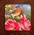 Bluebird and Hollyhock coasters by Holly Hanley