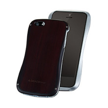 DRACO ALLURE WOOD Bumper case- for iPhone 5/5S (Wood/Sliver)