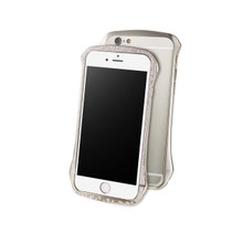 DRACO ETERNITY Hand Polishing Aluminum Bumper made with 361 pcs Swarovski zirconia For iPhone 6/6S - Luxury Platinum