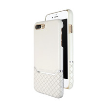 VENANO B Top Grain Back Cover Leather Case for iPhone 7 Plus /8 Plus-Pearl White