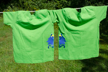 Our twin"Mumbly Monster" toddler set has half of a Mumbly Monster on one side and half on the other so that when your twins are together you can see a whole Mumbly Monster.  Perfect for twin boys!