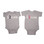 Our "2 Cute" Infant twin set is available in grey with either a dark navy ink 2 or a pink 2. Also features our logo in dark navy ink on the back.