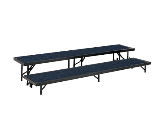 Multi-Level Tapered Portable Stage Riser With Carpeted Surface By National Public Seating - 4 Colors - 3 Sizes - 10Warranty