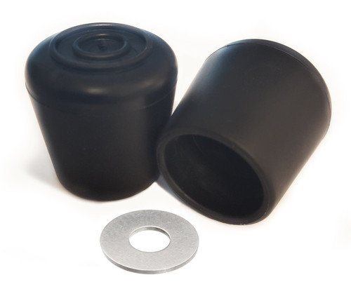 100 pk. Non-Marring Rubber Folding Chair Foot Cap Glides with Steel Insert, Fits 7/8" OD Tube - Free Shipping