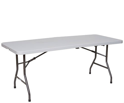 Premier Series Fold In Half Blow Molded Plastic Folding Table - 2 Sizes - Free Shipping