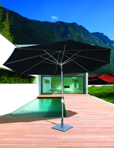 Galtech 8x11-ft. Oval Top Aluminum Umbrella With Autotilt Crank Lift, Model 779 - Free Shipping - 10+ Colors