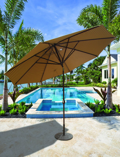 Galtech 11-ft. Aluminum Umbrella With Autotilt Crank Lift, Model 789 - Free Shipping - 10+ Colors