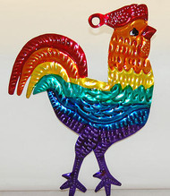 Small Tin Rainbow Rooster