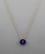 Pendant Cross Necklace - Lapis