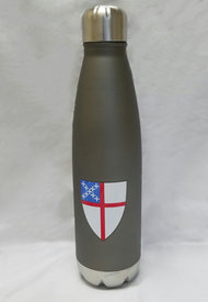 Stainless Steel Water Bottle with a Colored Episcopal Shield