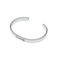 Inspirational Cuff - Silver Plated: Strong 