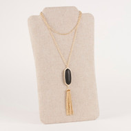 Harper Tassel Necklace - Black/Gold